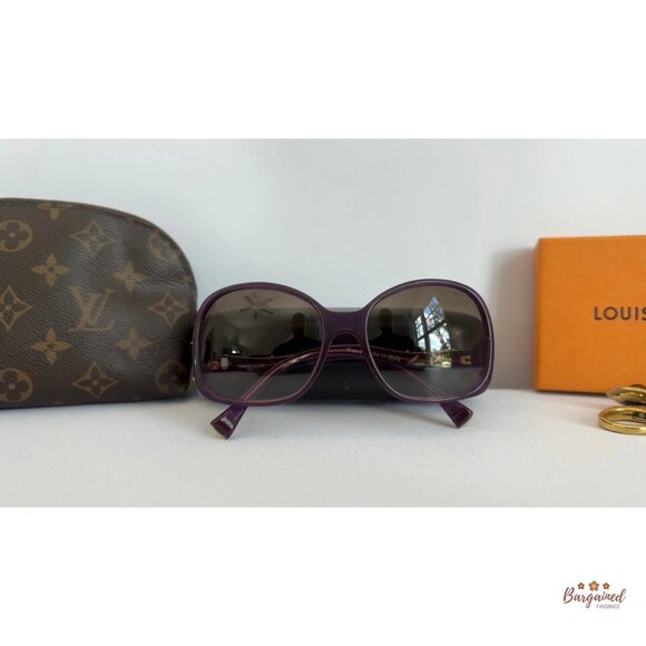 Authentic LOUIS VUITTON Purple Glitter Oversized Sunglasses Z0533W main image 9